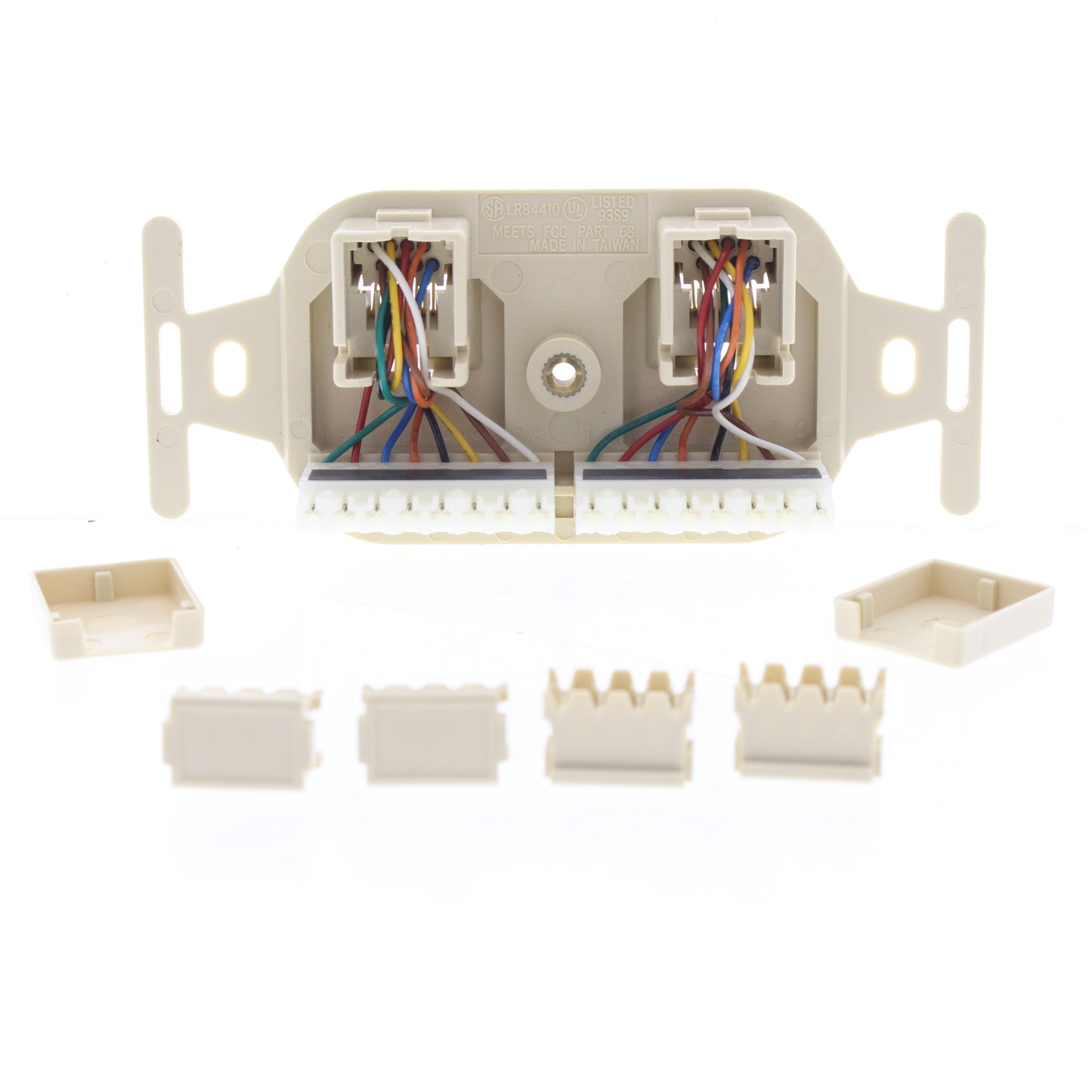 Leviton 41360-IDI Ivory Duplex 8-Wire Phone Jack Wallplate