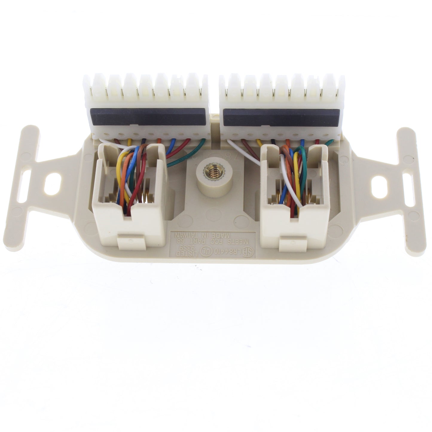 Leviton 41360-IDI Ivory Duplex 8-Wire Phone Jack Wallplate