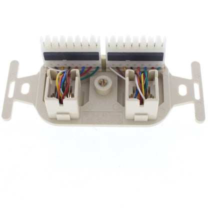 Leviton 41360-IDI Ivory Duplex 8-Wire Phone Jack Wallplate
