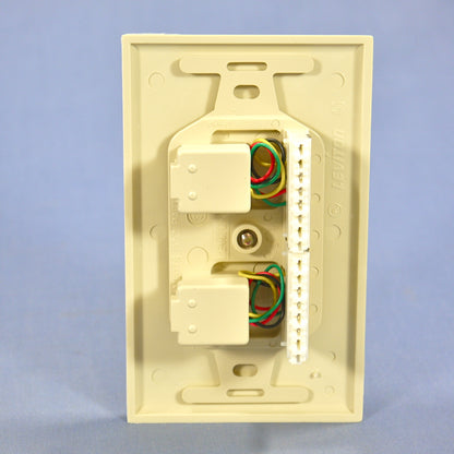 Leviton Duplex Ivory Flush Phone Jack 110-Type Voice 4-Wire Type 106 41364-IDI