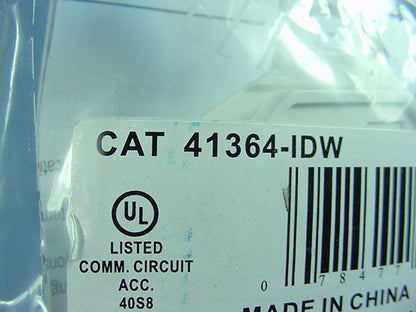 Leviton Duplex White USOC Phone Jack 110-Type Voice 4-Wire Type 106 41364-IDW