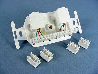Leviton Duplex White USOC Phone Jack 110-Type Voice 4-Wire Type 106 41364-IDW