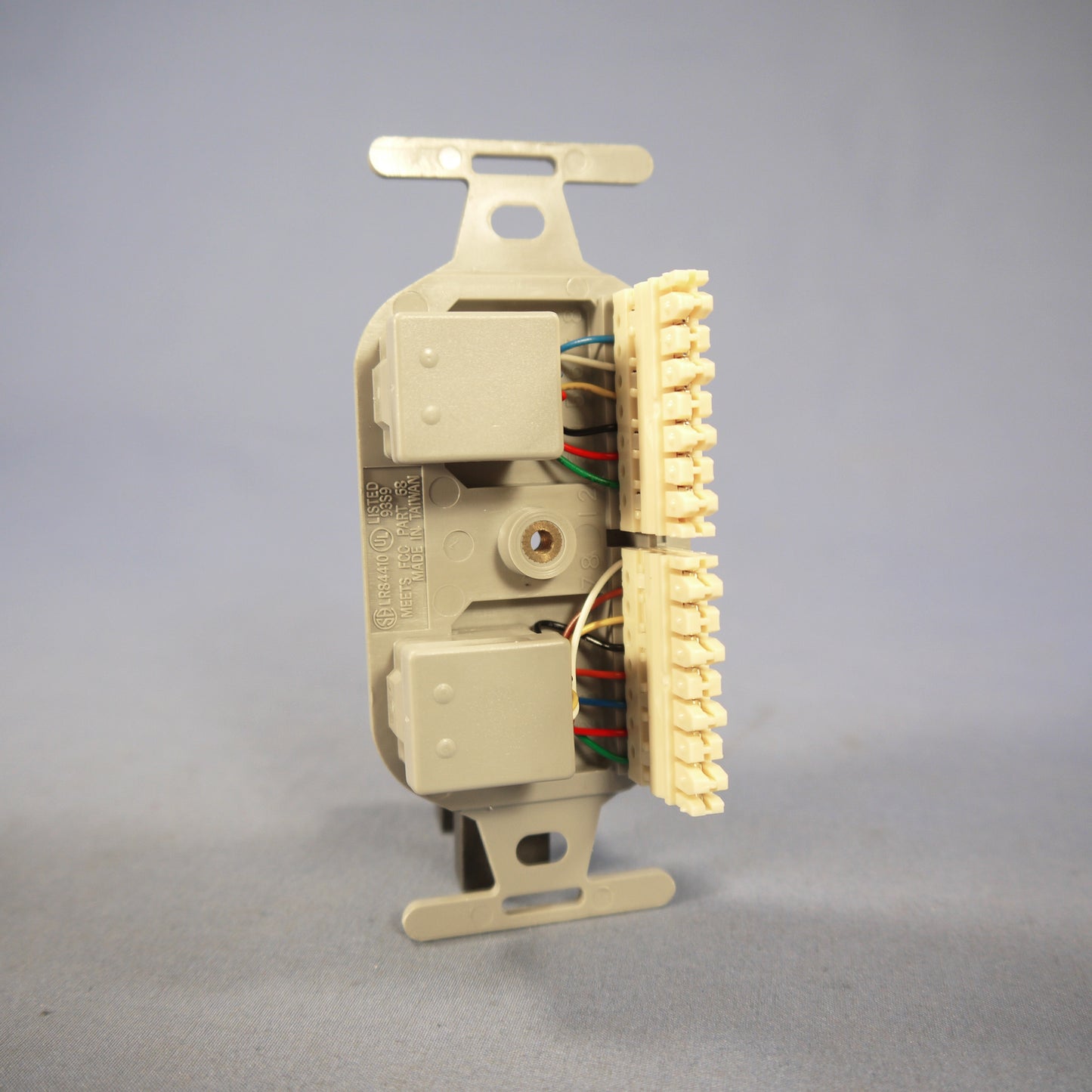 Leviton 41365-IDG Duplex Gray Phone Jack 110-Type Voice Data Type 106 T568B Cat3