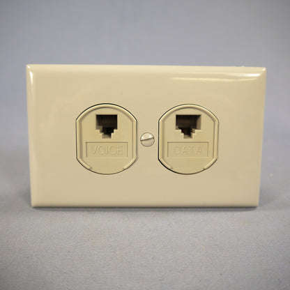 Leviton 41365-IDG Duplex Gray Phone Jack 110-Type Voice Data Type 106 T568B Cat3