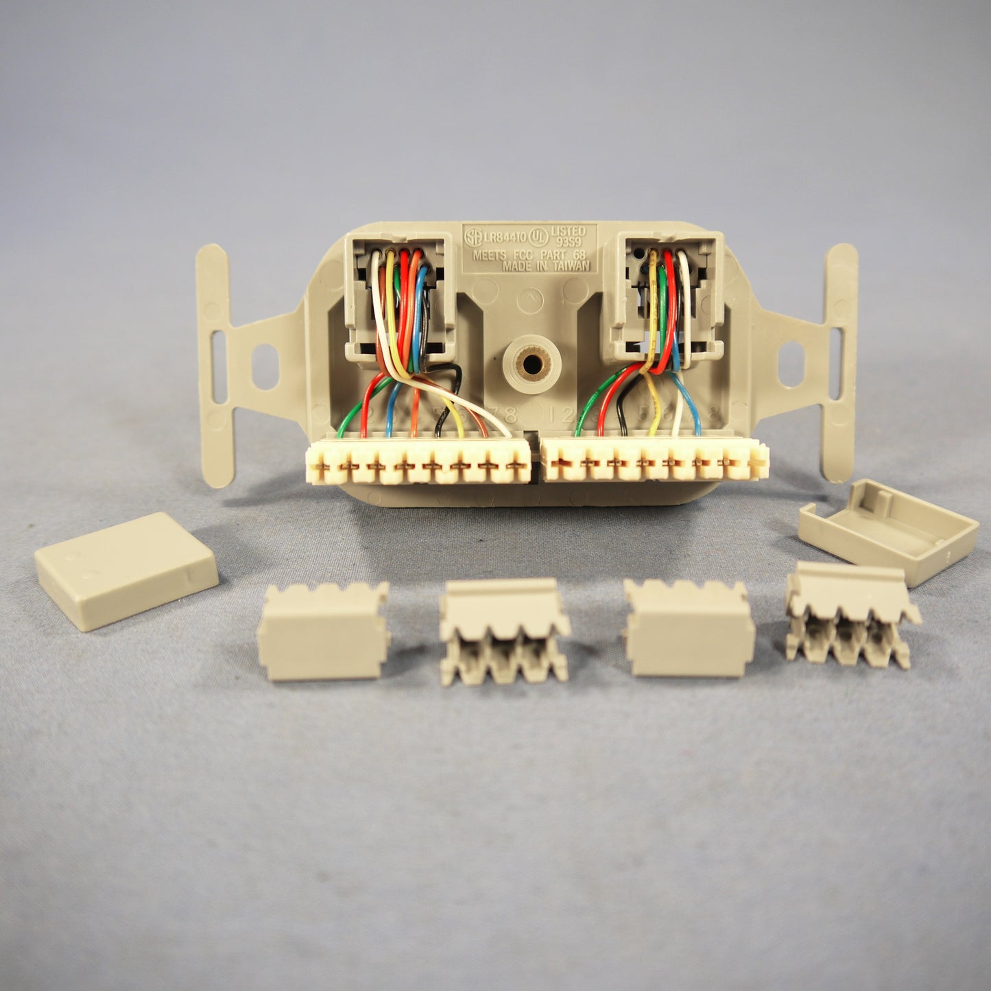 Leviton 41365-IDG Duplex Gray Phone Jack 110-Type Voice Data Type 106 T568B Cat3