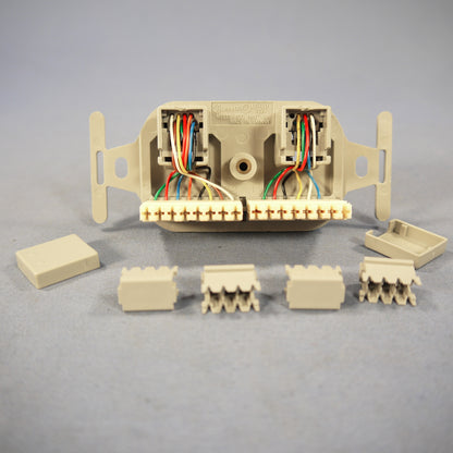 Leviton 41365-IDG Duplex Gray Phone Jack 110-Type Voice Data Type 106 T568B Cat3