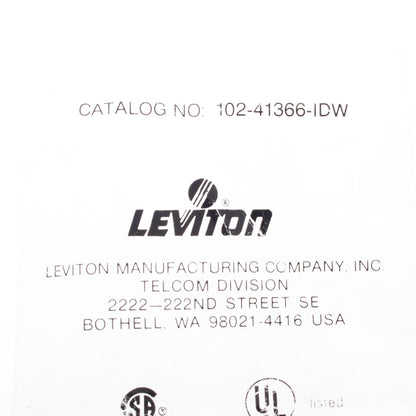 Leviton 41366-IDW Duplex White USOC Phone Jack 110-Type Voice 6-Wire Type 106