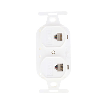 Leviton 41366-IDW Duplex White USOC Phone Jack 110-Type Voice 6-Wire Type 106