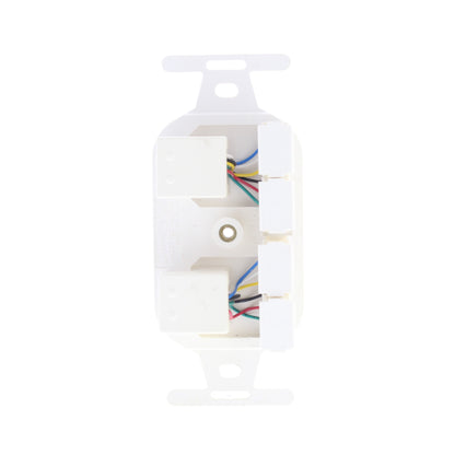 Leviton 41366-IDW Duplex White USOC Phone Jack 110-Type Voice 6-Wire Type 106