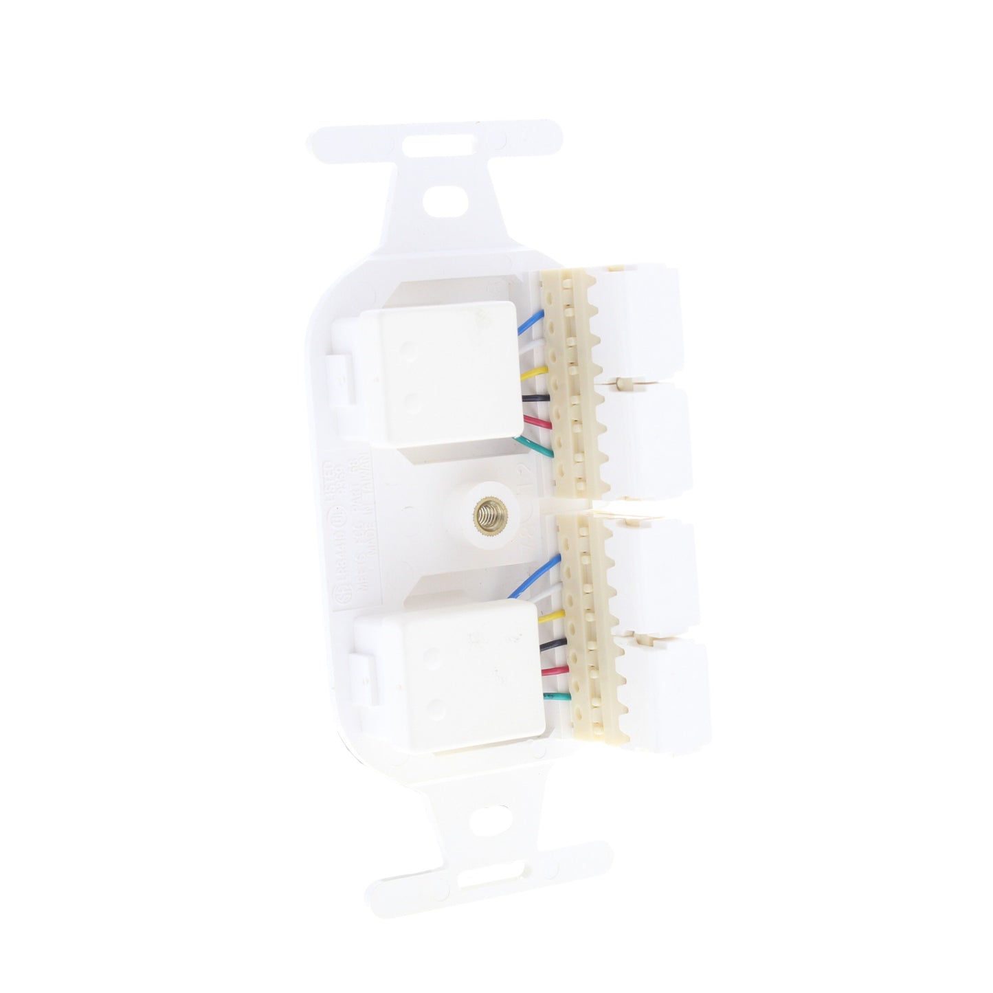 Leviton 41366-IDW Duplex White USOC Phone Jack 110-Type Voice 6-Wire Type 106