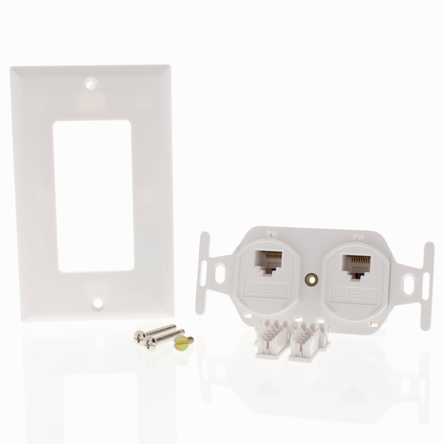 Leviton Duplex White Phone Jack Voice 8-Wire Cat3 T568B Type 106 & 110 41367-IDW