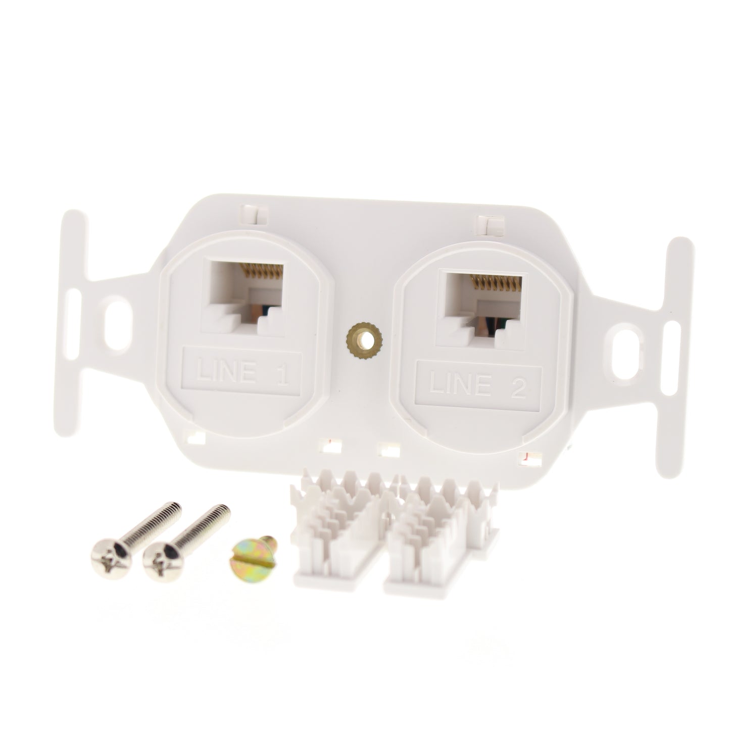 Leviton Duplex White Phone Jack Voice 8-Wire Cat3 T568B Type 106 & 110 41367-IDW