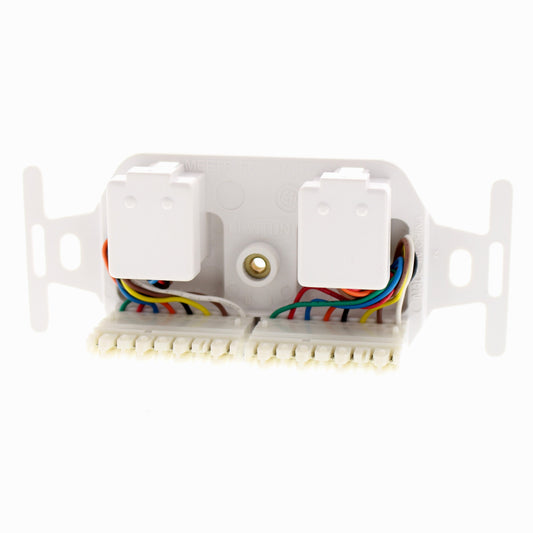 Leviton Duplex White Phone Jack Voice 8-Wire Cat3 T568B Type 106 & 110 41367-IDW