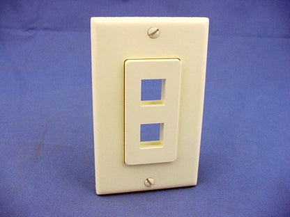 Leviton 41642-A Almond 1-Gang 2-Port Unbreakable Decora Insert Wallplate Cover