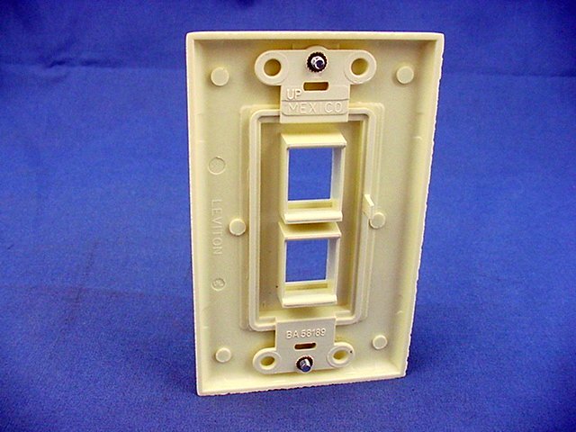 Leviton 41642-A Almond 1-Gang 2-Port Unbreakable Decora Insert Wallplate Cover