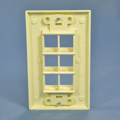 Leviton Almond 1-Gang 6-Port Decora Quickport Insert w/ Wallplate Cover 41646-A