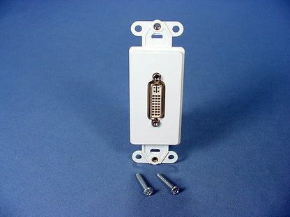 Leviton White DVI-I Feed Through Connector Decora Wallplate Insert 41648-W