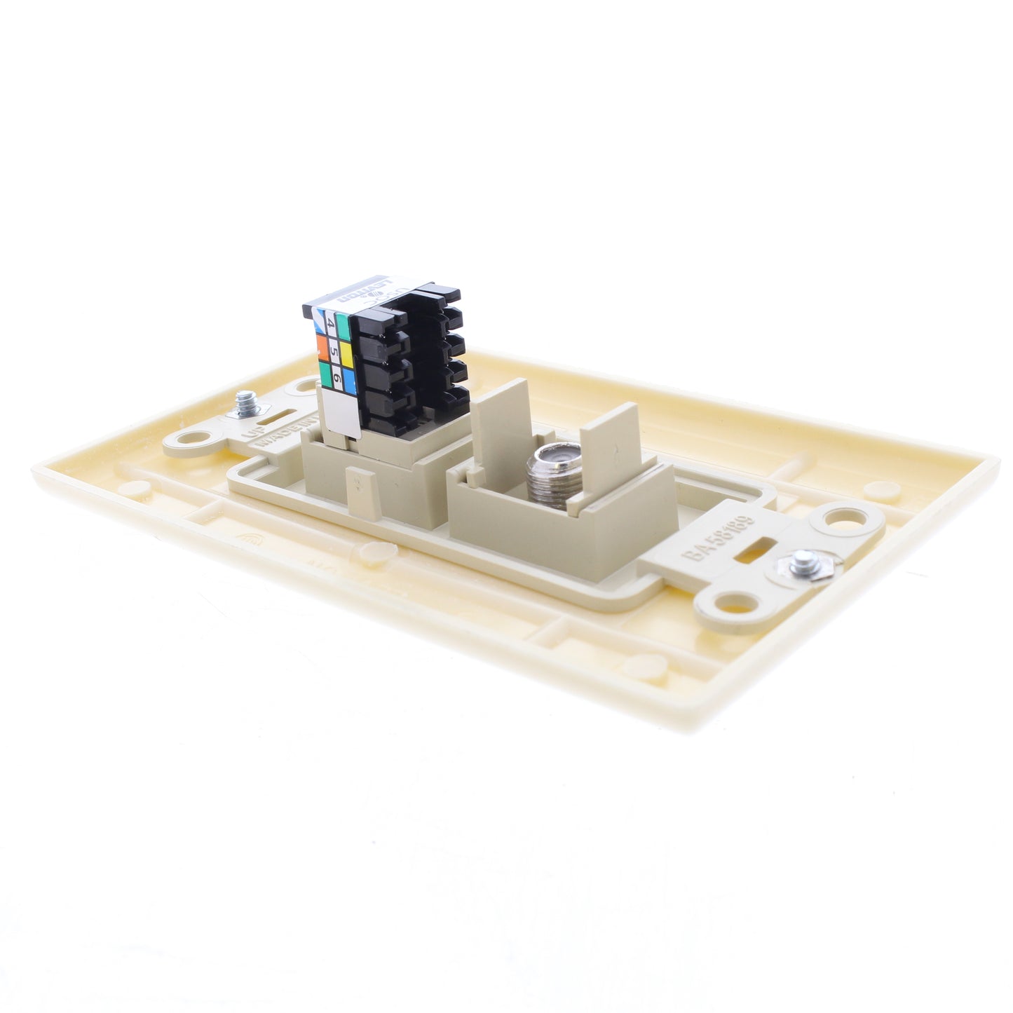 Leviton 41658-CI Ivory 1-Gang Telephone Jack F-Connector Plastic Wallplate Cover