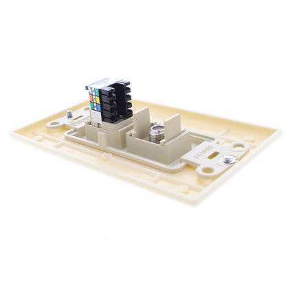 Leviton 41658-CI Ivory 1-Gang Telephone Jack F-Connector Plastic Wallplate Cover