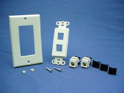 Leviton 41666-I Ivory Quickport Decora RJ11 6-Wire Voice Jacks Modular Telephone