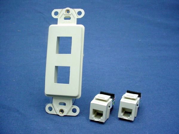 Leviton 41666-I Ivory Quickport Decora RJ11 6-Wire Voice Jacks Modular Telephone