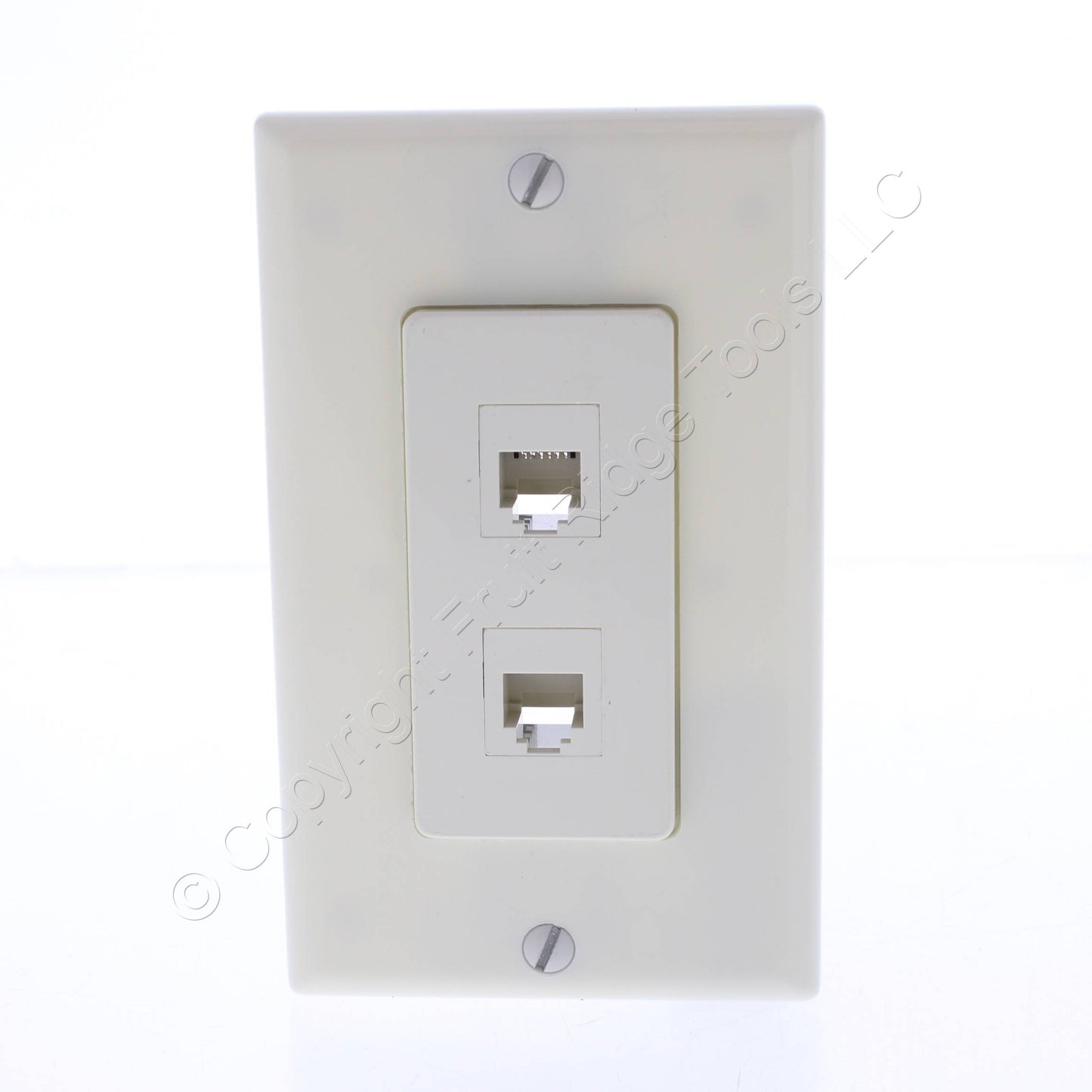 2 Leviton Almond Quickport 6-Wire Phone Voice Jacks Modular Telephone 41666-A