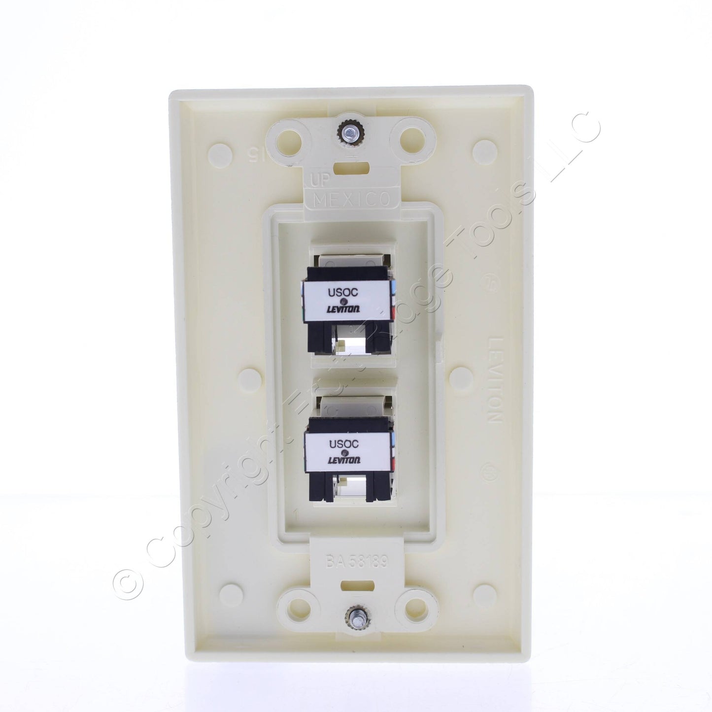 2 Leviton Almond Quickport 6-Wire Phone Voice Jacks Modular Telephone 41666-A