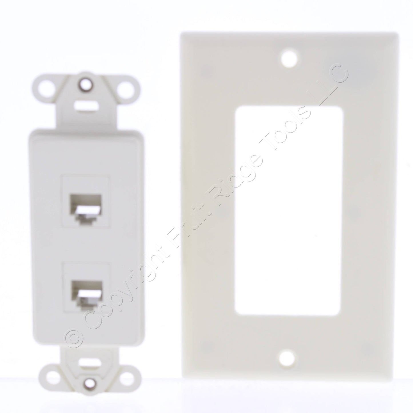 2 Leviton Almond Quickport 6-Wire Phone Voice Jacks Modular Telephone 41666-A