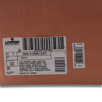 Leviton Black 300-Pair Phone Wiring Vertical Extension Cord Manager 41880-EXT