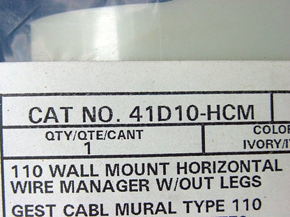Leviton Horizontal Phone Cord Manager 110 Wiring Base Wall Rack Mount 41D10-HCM