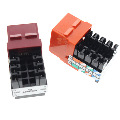 Leviton Goldman Sachs 41G8K-CIA Almond 6-Port Cat5e Loaded Data Jack Cover Plate