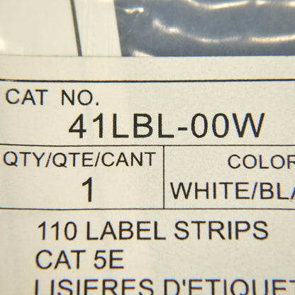 12 Leviton White Labels for Cat 5e 110-Type Telephone Wiring Base Lined 41LBL-W