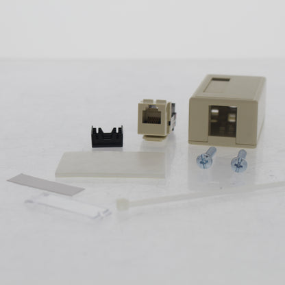 Leviton 42036-IDA Ivory Surface Mount Jack Kit 6P6C 110-Style