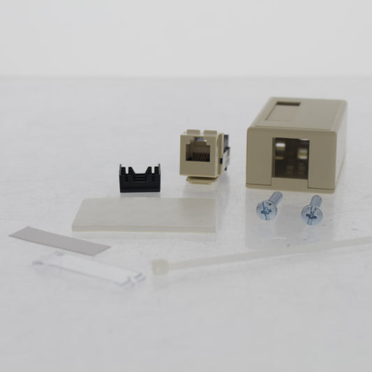Leviton 42036-IDA Ivory Surface Mount Jack Kit 6P6C 110-Style