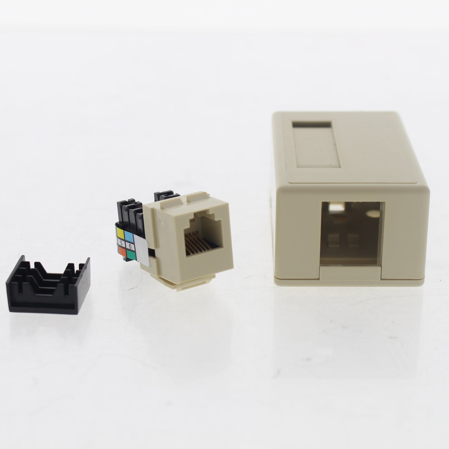 Leviton 42036-IDA Ivory Surface Mount Jack Kit 6P6C 110-Style