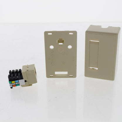 Leviton 42036-IDA Ivory Surface Mount Jack Kit 6P6C 110-Style
