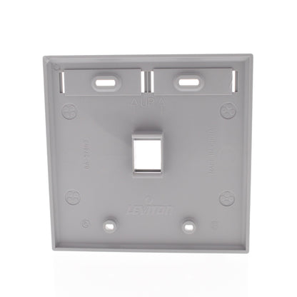 Leviton Gray Quickport 1-Port ID Window Flush Wallplate 2-Gang Cover 42080-1GP