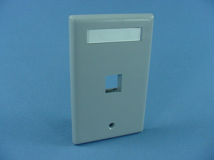 Leviton Gray Quickport 1-Port ID Window Flush Wallplate 1-Gang Cover 42080-1GS