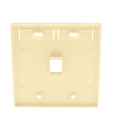 Leviton 42080-1IP Ivory Quickport 1-Port ID Window Flush 2-Gang Wallplate Cover