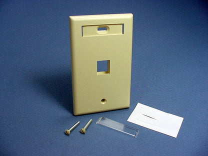 Leviton 42080-1IS Ivory Quickport 1-Port ID Window Flush Wallplate 1-Gang Cover