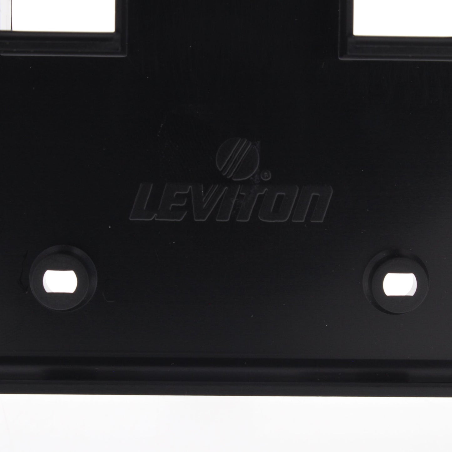 Leviton 42080-2EP Black Quickport 2-Port 2-Gang Wallplate with ID Window