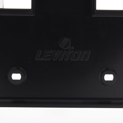 Leviton 42080-2EP Black Quickport 2-Port 2-Gang Wallplate with ID Window