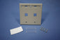 Leviton Gray Quickport 2-Gang 2-Port Cubicle Jack Wall Plate ID Window 42080-2GP