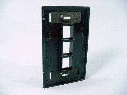Leviton Black Quickport 3-Port ID Window Flush Wallplate 1-Gang Cover 42080-3ES