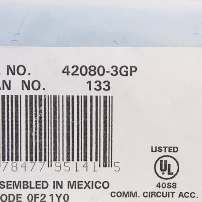 Leviton 42080-3GP Gray 2-Gang Quickport 3-Port ID Flush Nylon Wallplate Cover