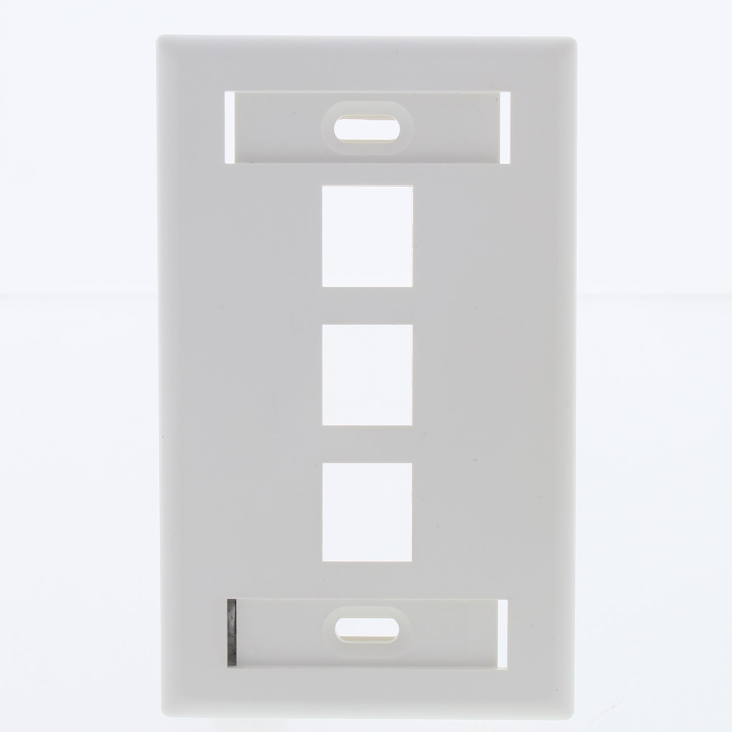 Leviton 42080-3WS White 1-Gang 3-Port Thermoplastic Standard Wallplate Cover