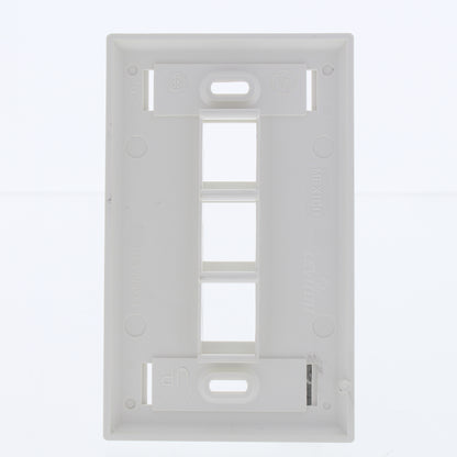 Leviton 42080-3WS White 1-Gang 3-Port Thermoplastic Standard Wallplate Cover