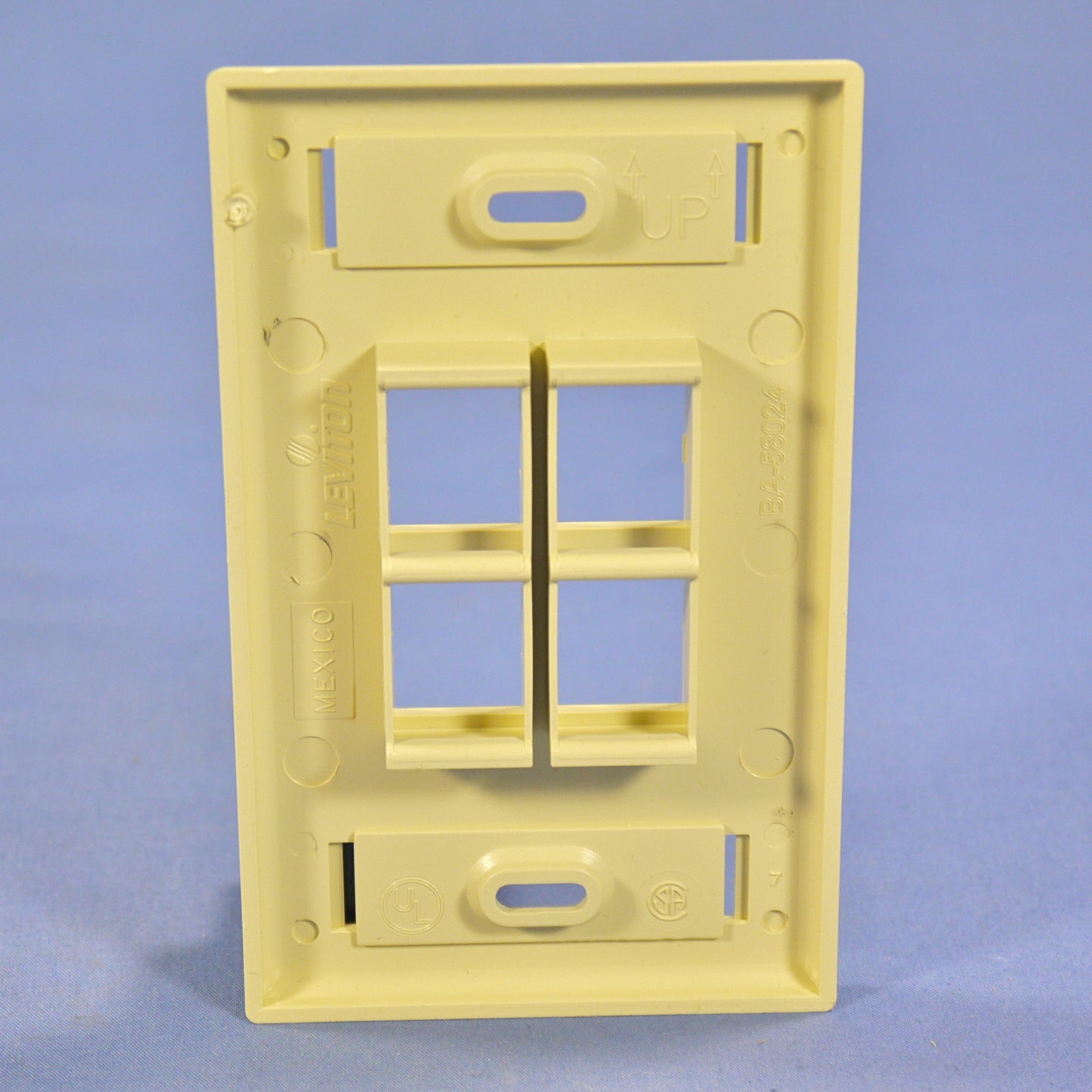 Leviton 42080-4IS Ivory Quickport 4-Port Data Wallplate ID Window Cover