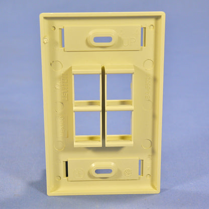 Leviton 42080-4IS Ivory Quickport 4-Port Data Wallplate ID Window Cover