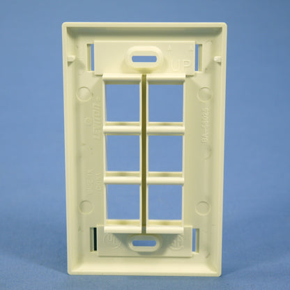 Leviton Almond Quickport 6-Port ID Window Flush Wallplate 1-Gang Cover 42080-6AS